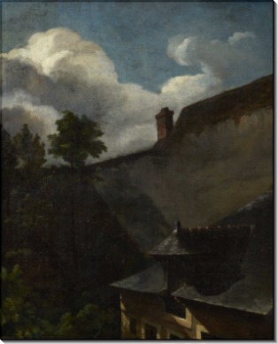 Пейзаж с освещенной солнцем крышей - Жерико, Теодор Жан Луи Андре