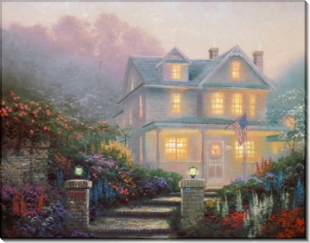 Вечерний пейзаж с домом в викторианском стиле - Кинкейд, Томас