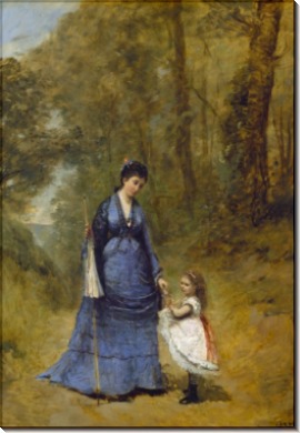 Мадам Штумпф с дочерью - Коро, Жан-Батист Камиль