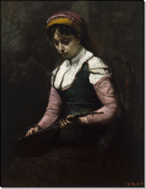 Женщина с мандолиной - Коро, Жан-Батист Камиль