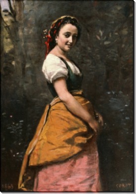 Молодая женщина в лесу - Коро, Жан-Батист Камиль