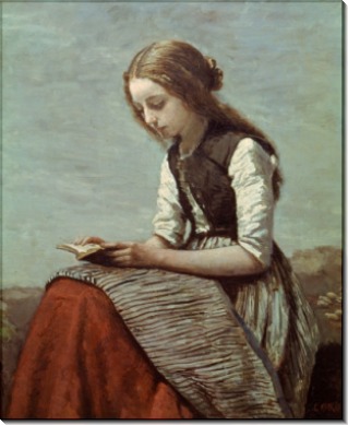 Читающая девушка - Коро, Жан-Батист Камиль