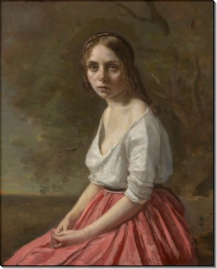 Девушка в розовом платье - Коро, Жан-Батист Камиль