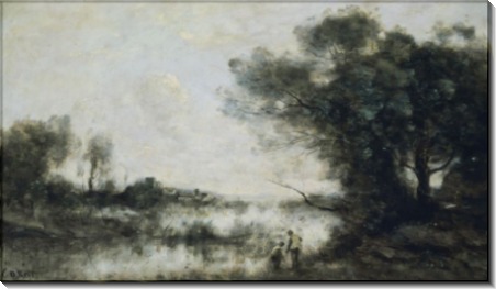 Пейзаж с прудом - Коро, Жан-Батист Камиль