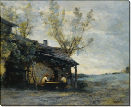 Кафе в Вожираре - Коро, Жан-Батист Камиль