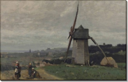 Пейзаж с ветряной мельницей - Коро, Жан-Батист Камиль