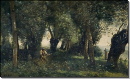 Пейзаж с косарем в ивовой роще, Артуа - Коро, Жан-Батист Камиль