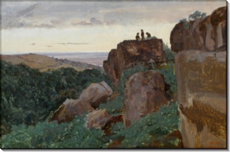 Пейзаж в Марино (Лацио). Три фигуры на скалах - Коро, Жан-Батист Камиль
