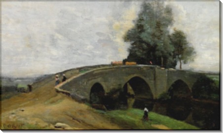 Пейзаж с мостом - Коро, Жан-Батист Камиль