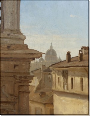 Рим, крыши домов и Базилика святого Петра - Коро, Жан-Батист Камиль