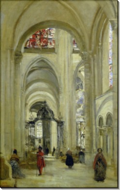 Интерьер кафедрального собора в Сансе - Коро, Жан-Батист Камиль