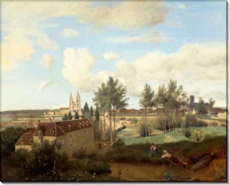 Пейзаж с видом на Суассон - Коро, Жан-Батист Камиль