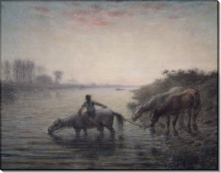 Лошади на водопое - Милле, Жан-Франсуа 