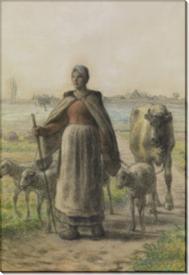 Пастушка с домашними животными - Милле, Жан-Франсуа 