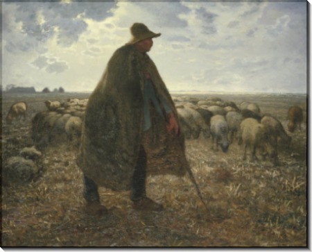 Пастух с отарой овец - Милле, Жан-Франсуа 