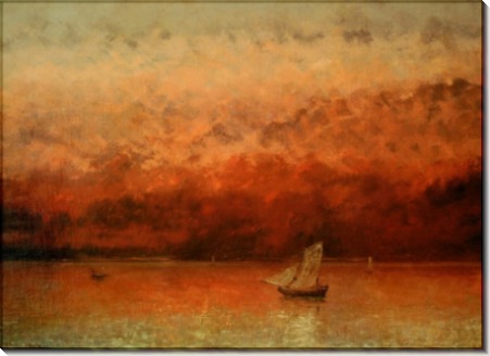 Закат над Женевским озером - Курбе, Гюстав
