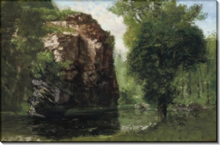 Пруд у скалы - Курбе, Гюстав