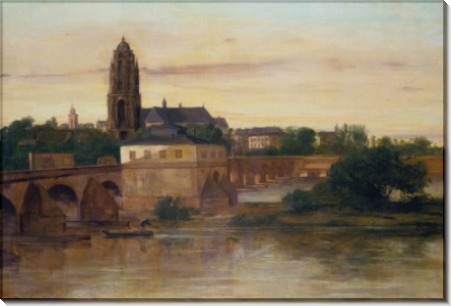 Вид на Франкфурт-на-Майне со Старым мостом из Саксенхаузена - Курбе, Гюстав