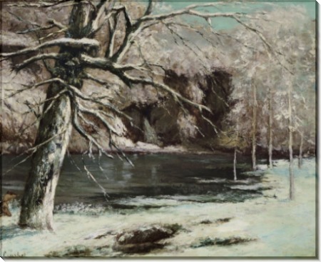 Зимний пейзаж с рекой - Курбе, Гюстав