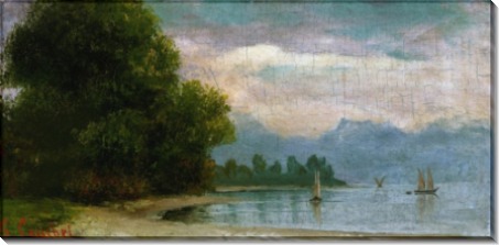Пейзаж на Женевском озере - Курбе, Гюстав