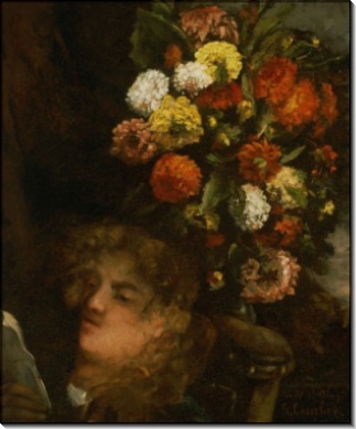 Женщина и цветы - Курбе, Гюстав