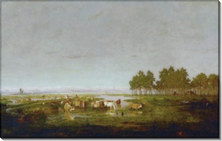 Стадо коров на болотистых лугах - Руссо, Теодор