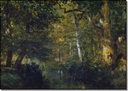 Лесной пейзаж с ручьем - Труайон, Констан