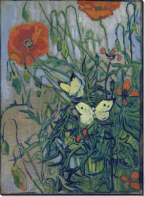 Маки и бабочки, 1890 - Гог, Винсент ван