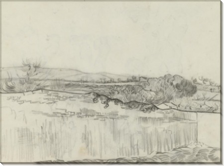 Стена, окружающая пшеничное поле возле приюта(The Wall Enclosing the Wheatfield near the Asylum), 1890 - Гог, Винсент ван