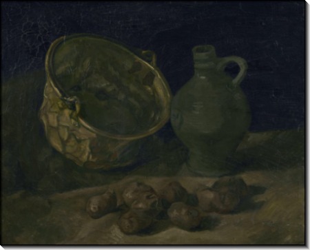 Натюрморт с медным котелком и кувшином (Still Life with Brass Cauldron and Jug), 1885 - Гог, Винсент ван