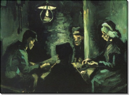 Едоки картофеля. Этюд (Four Peasants at a Meal), 1885 - Гог, Винсент ван