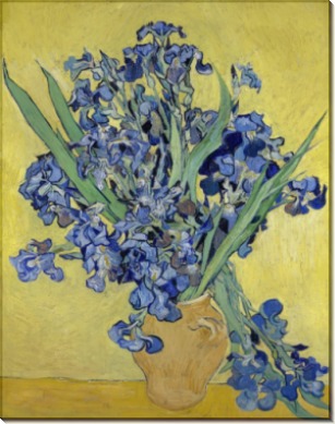 Ваза с ирисами на желтом фоне (Still Life with Irises), 1890 - Гог, Винсент ван