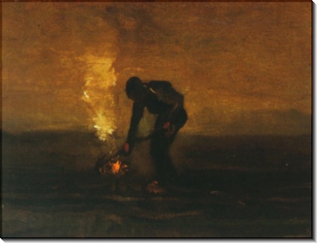Крестьянин, сжигающий сорняки (Peasant Burning Weeds), 1883 - Гог, Винсент ван
