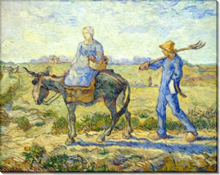 Утро, пара крестьян отправляется на работу (Morning, Going to Work), 1890 - Гог, Винсент ван