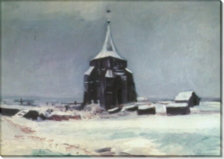 Старая кладбищенская башня в снегу (The Old Cemetery Tower at Nuenen in the Snow), 1885 - Гог, Винсент ван