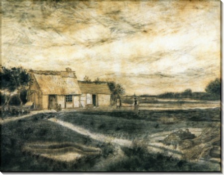 Сарай с крышей, покрытой мхом (Barn with Moss-Covered Roof), 1881 - Гог, Винсент ван