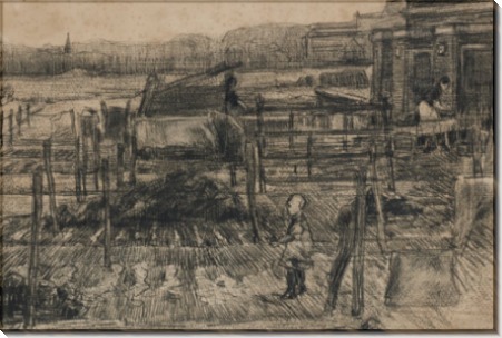 Дворы с двумя фигурами (Back Yards with Two Figures), 1882 - Гог, Винсент ван