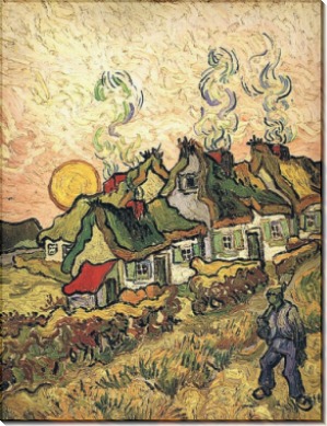 Соломенные коттеджи на солнце. Воспоминание о севере (Thached Cottages in the Sunshine, Reminiscense of the North), 1890 - Гог, Винсент ван