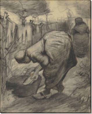 Женщина у лохани для стирки в саду (Woman by the Wash Tub in the Garden), 1885 - Гог, Винсент ван