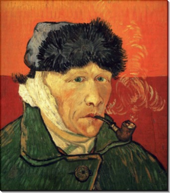 Автопортрет с перевязанным ухом и трубкой (Self Portrait with Bandaged Ear and Pipe), 1889 - Гог, Винсент ван