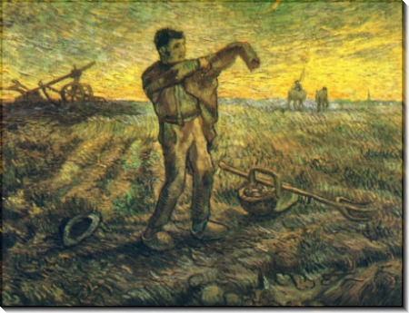 Вечер, завершение дня, по работе Милле (Evening - The End of the Day (after Millet)), 1889 - Гог, Винсент ван