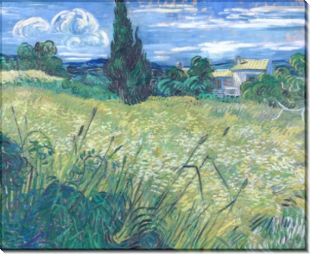 Зеленое пшеничное поле с кипарисом (Green Wheat Field with Cypress), 1889 - Гог, Винсент ван