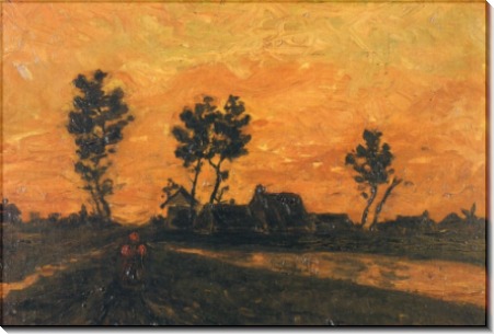 Пейзаж на закате (Landscape at Sunset), 1885 - Гог, Винсент ван