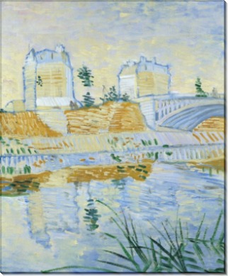 Сена с Понт де Клиши (The Seine with the Pont de Clichy), 1887 - Гог, Винсент ван