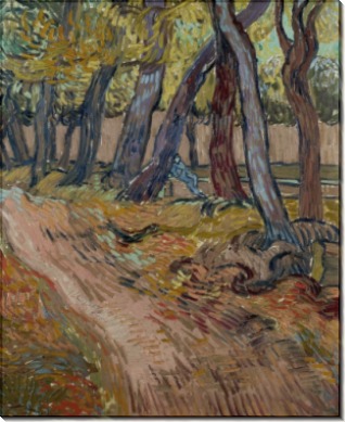 Сад больницы Сен-Поль с фигурой (The Garden of Saint-Paul Hospital with Figure), 1889 - Гог, Винсент ван