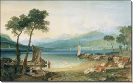 Пейзаж с видом на Женевское озеро и Монблан - Тернер, Джозеф Мэллорд Уильям