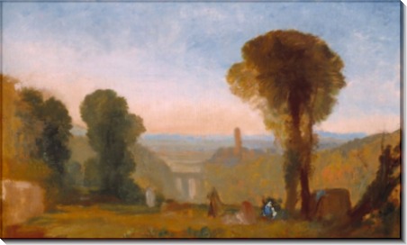 Итальянский пейзаж с мостом и башней - Тернер, Джозеф Мэллорд Уильям