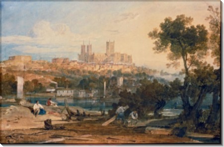 Вид на Линкольнский кафедральный собор из Холмса - Тернер, Джозеф Мэллорд Уильям
