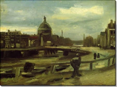 Вид на Амстердам с центрального вокзала (View on the Singel in Amsterdam), 1885 - Гог, Винсент ван