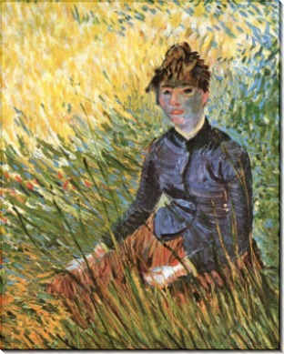 Женщина сидящая в траве (Woman Seated on the Grass), 1887 - Гог, Винсент ван